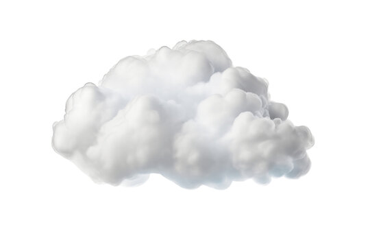 White cloud isolated on transparent background cutout , ai generative

