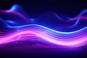 Fototapeta premium abstract futuristic background with pink blue glowing neon moving high speed wave lines and bokeh lights. Data transfer concept Fantastic wallpaper