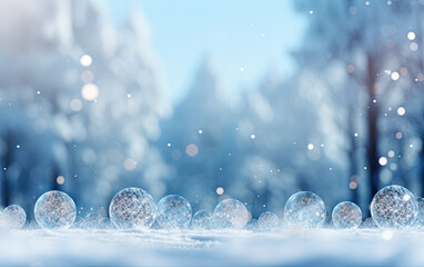 Fototapeta na wymiar Festive Christmas blurred background with bokeh, copy space
