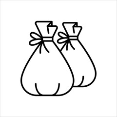 Compostable trash bag linear icon. Waste recycling thin line customizable illustration on white background