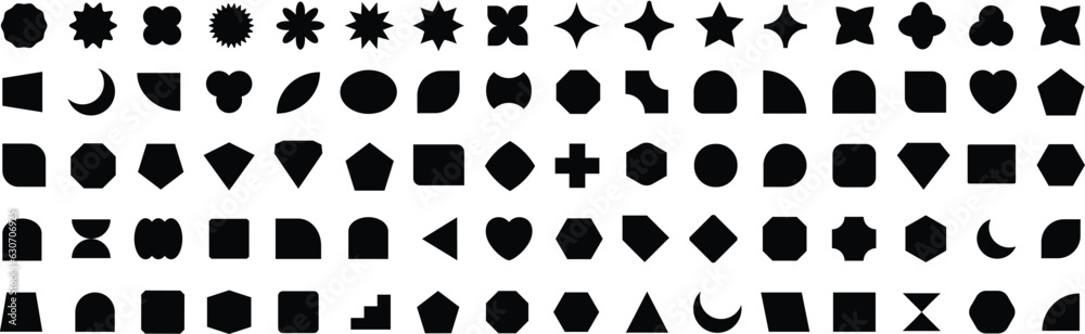 Wall mural abstract and basic shapes collection. vector basic shape. geometric formal shape. polygonal elements