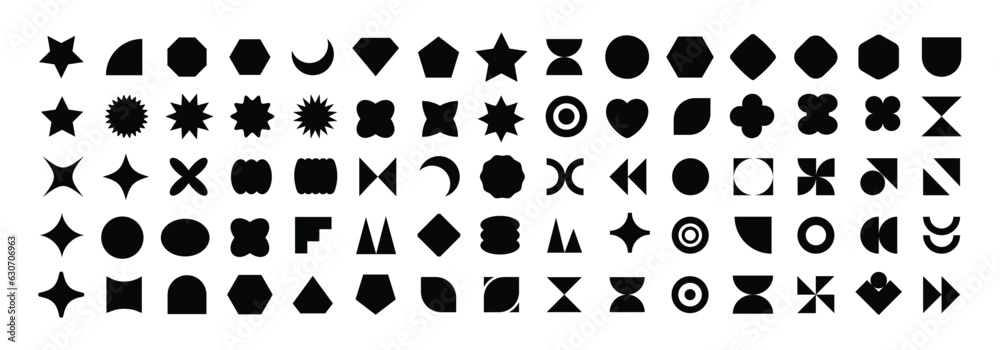 Wall mural basic shapes vector set. vector basic shapes collection. polygonal elements. trendy minimalist basic