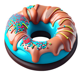 Delicious donut isolated on transparent background