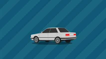 classic white car with blue background computer wallpaper 4k hd vector
