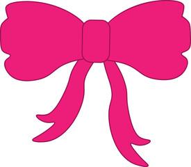 Vector illustration of pink bow isolated on white background