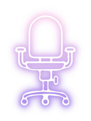 Set of Furniture icon neon