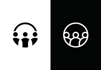 people job logo design. creative search work symbol icon vector.	
