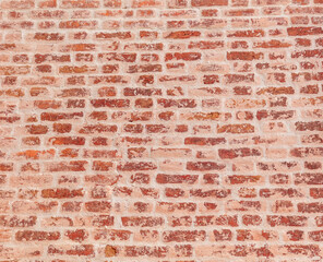 Old red brick wall texture background with copy space for text or image