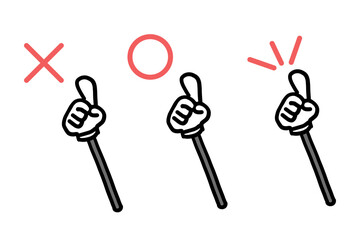 指し棒と正解、不正解、ポイントのイラスト素材