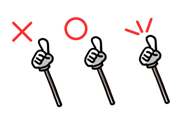 指し棒と正解、不正解、ポイントのイラスト素材