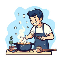 料理をする男2:AI生成