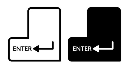 computer keyboard enter key vector icon set. suitable for mobile app, and website UI design.