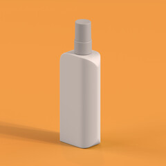 Monochrome Bottle on Orange Background, 3d Rendering