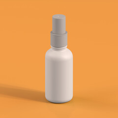 Monochrome Bottle on Orange Background, 3d Rendering