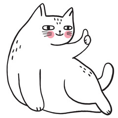 Cartoon cute funny cat vector.