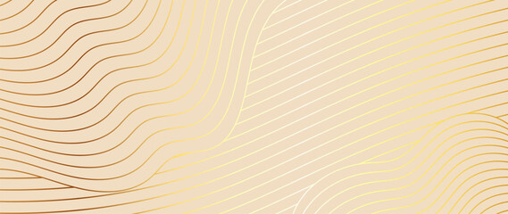 Luxury background vector. Golden curve line, gradient of golden lines on a light background. Design illustration for card, grand opening, party invitation, wedding, background.