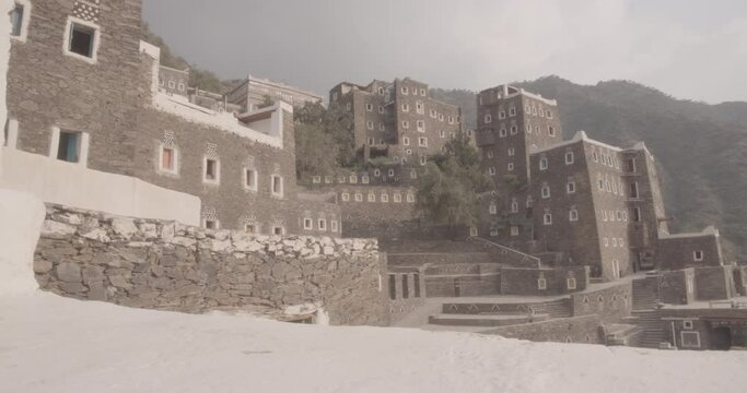 Multi-storey houses made of stones  Rijal Alma  Saudi Arabia