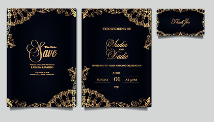 elegant wedding invitation cards set