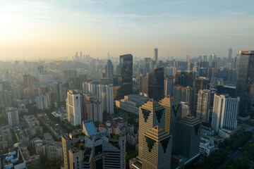 Obraz premium Guangzhou ,China - July 26,2023: Aerial view of landscape in Guangzhou city, China
