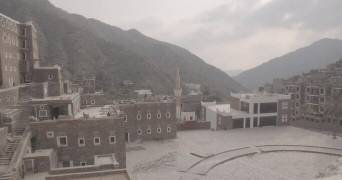 Multi-storey houses made of stones  Rijal Alma  Saudi Arabia