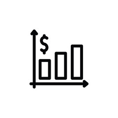 Revenue Increase - Business Related Icon - Thin line, Outline - EPS Vector