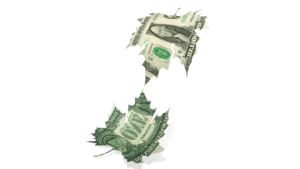 dollars money fallng like leaves in autumn win sales rich walth