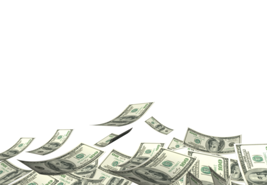 dollars money fallng like leaves in autumn win sales rich walth