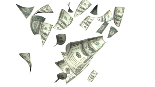 dollars money fallng like leaves in autumn win sales rich walth