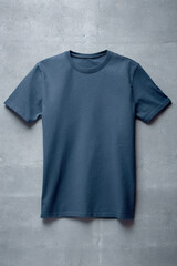 Plain navy blue tshirt mockup design, front view.