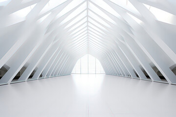 Obraz premium Minimalist style interior architectural structure of the art center. AI technology generated image