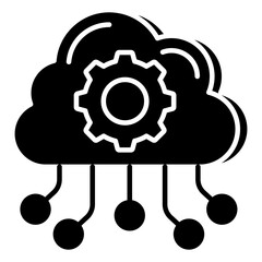 Creative design icon of cloud network setting