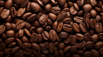 Fototapeta premium A pile of coffee beans is shown in this image