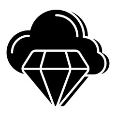 A trendy vector design of cloud diamond