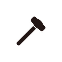 Hammer icon.Flat silhouette version.