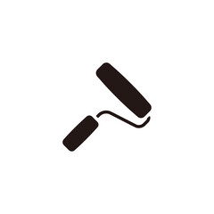Paint roller icon.Flat silhouette version.
