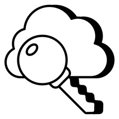Editable design icon of cloud key