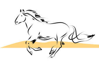 Horse vector illustration line art drawing