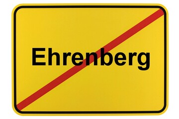 Illustration eines Ortsschildes der Gemeinde Ehrenberg in Hessen