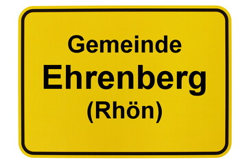 Illustration eines Ortsschildes der Gemeinde Ehrenberg (Rhön) in Hessen