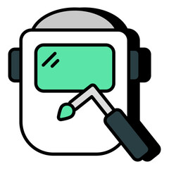 A flat design icon of helmet