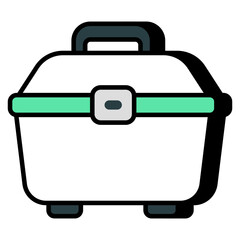 A flat design icon of toolkit