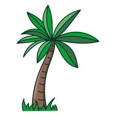 Illustration of palm trees, tropical plant vector icon