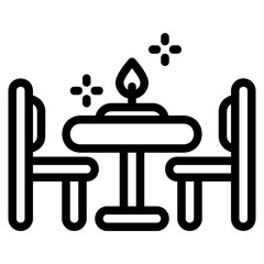  Dinner table outline icon