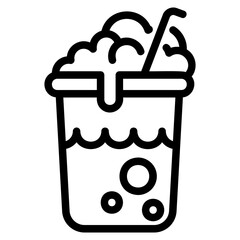 Milkshake outline icon