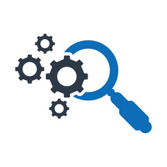 Search Engine Optimization Flat Blue Icon Isolate On White Background Vector Illustration | Seo Icon