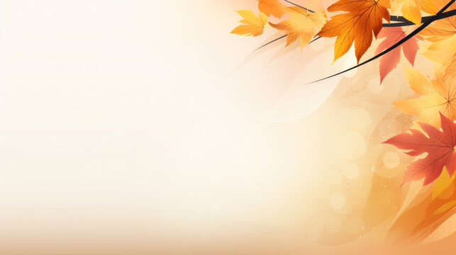 Autumnal Equinox holiday background, bright yellow colors. place for text. Hello, Autumn.