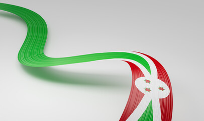 3d Flag Of Burundi 3d Wavy Shiny Burundi Ribbon Isolated On White Background 3d illustration