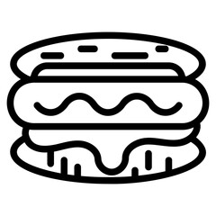  Hotdog outline icon