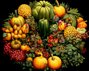 Fruit and berry autumn banner