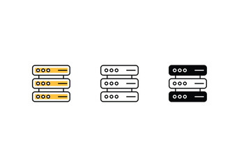 Server icons set vector stock illustration.